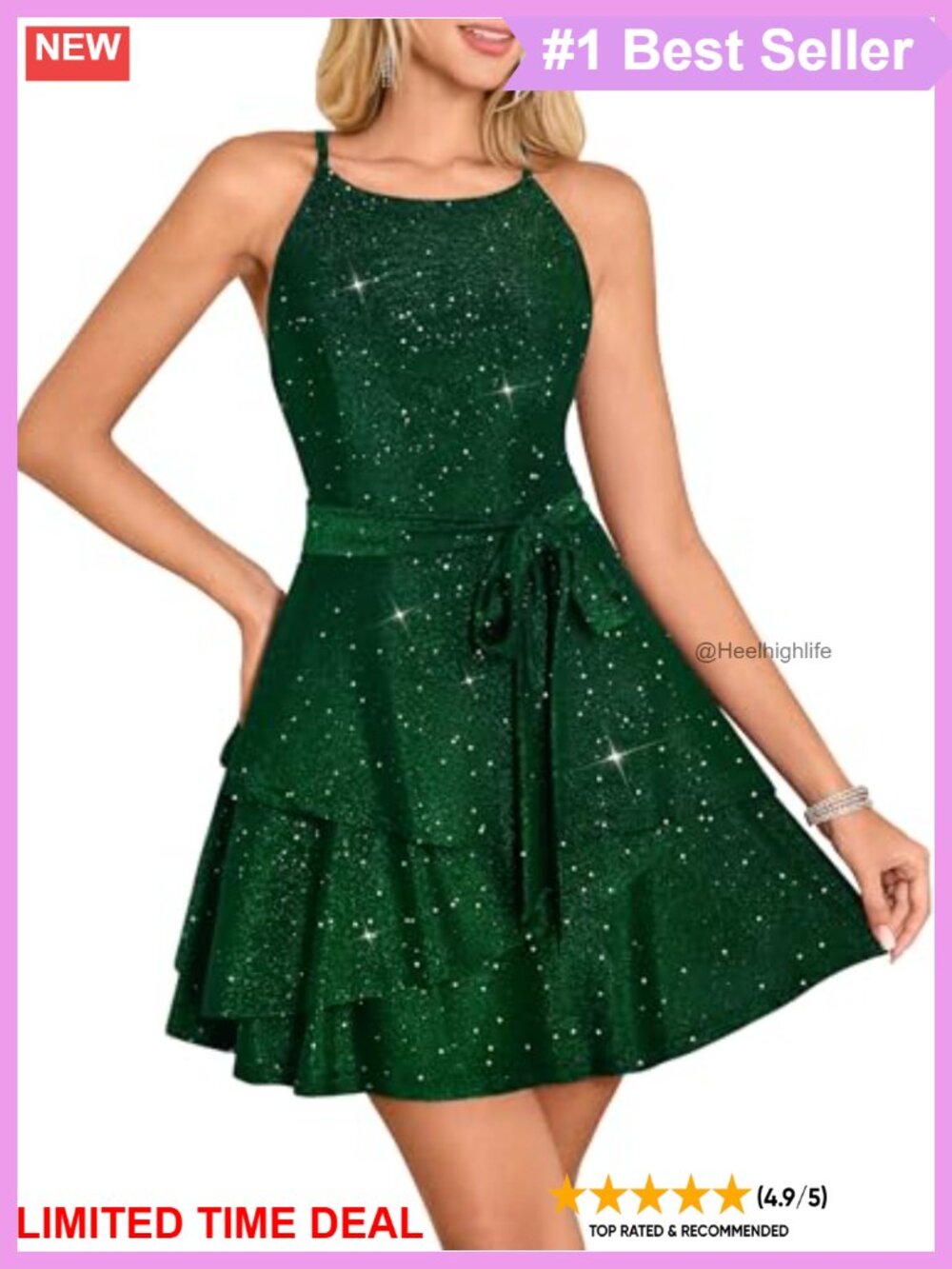 Sparkly Sequin A-Line Halter Homecoming Cocktail Short Prom Dress